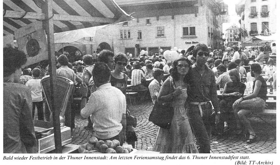 Festbetrieb am Thuner Innenstadtfest, 1981